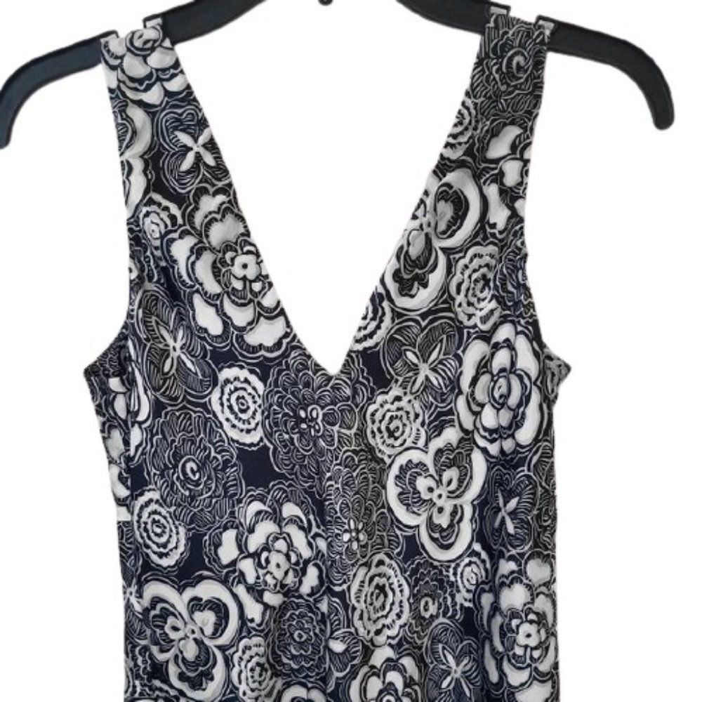 Old Navy Women's Tank Size S Black and White Silk